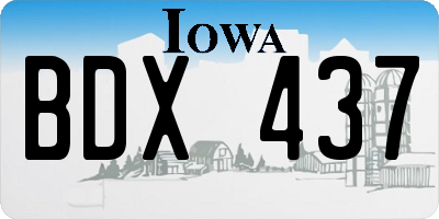 IA license plate BDX437