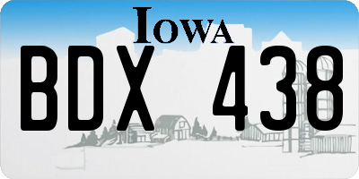 IA license plate BDX438