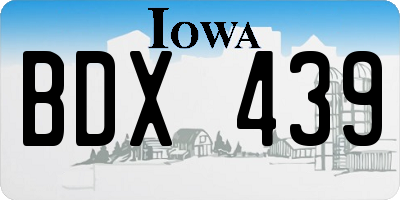 IA license plate BDX439