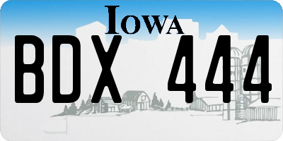 IA license plate BDX444