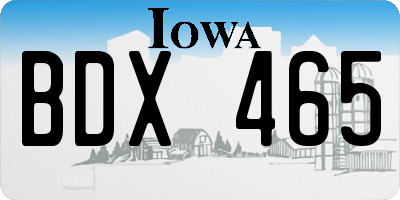 IA license plate BDX465
