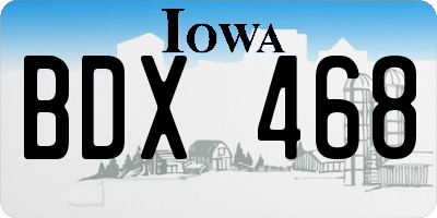 IA license plate BDX468