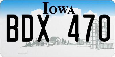 IA license plate BDX470