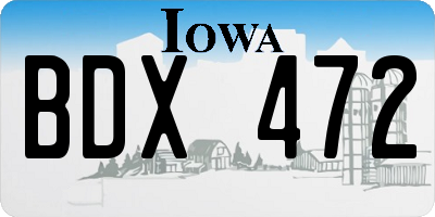 IA license plate BDX472