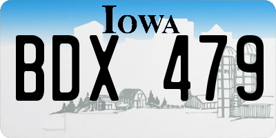 IA license plate BDX479