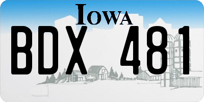 IA license plate BDX481