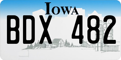 IA license plate BDX482
