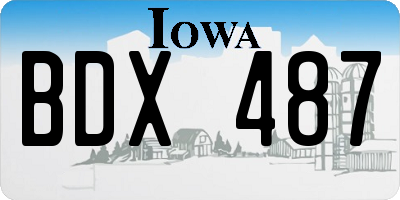 IA license plate BDX487