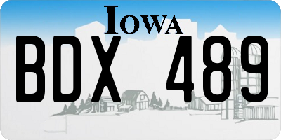 IA license plate BDX489