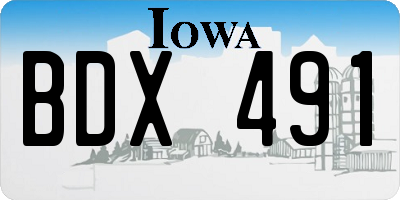 IA license plate BDX491