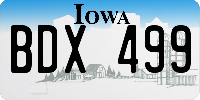 IA license plate BDX499
