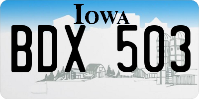 IA license plate BDX503