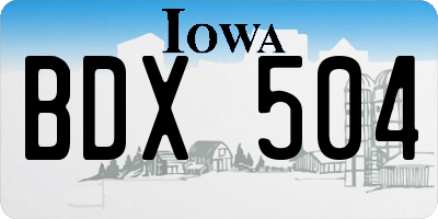 IA license plate BDX504