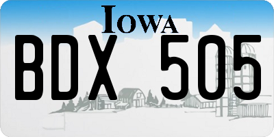 IA license plate BDX505