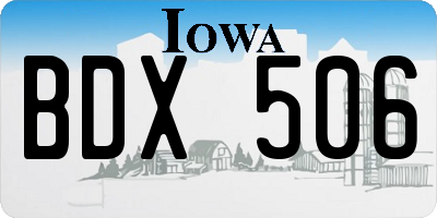 IA license plate BDX506