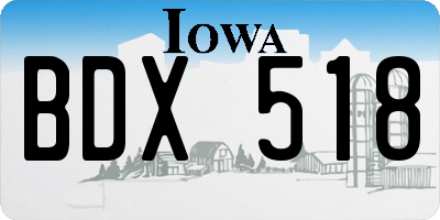 IA license plate BDX518
