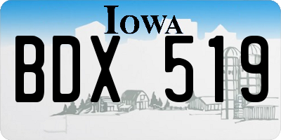 IA license plate BDX519