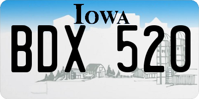 IA license plate BDX520