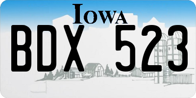 IA license plate BDX523