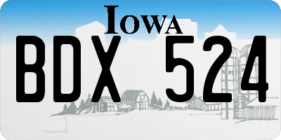 IA license plate BDX524