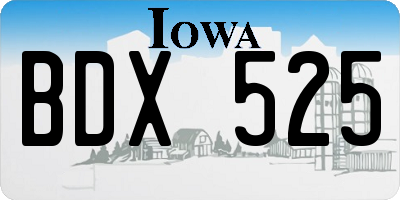 IA license plate BDX525