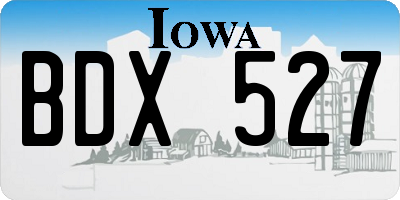 IA license plate BDX527
