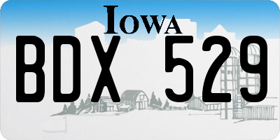 IA license plate BDX529