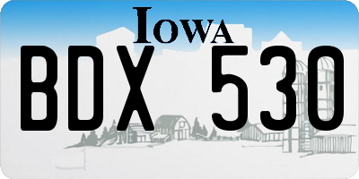 IA license plate BDX530