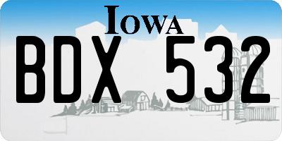 IA license plate BDX532