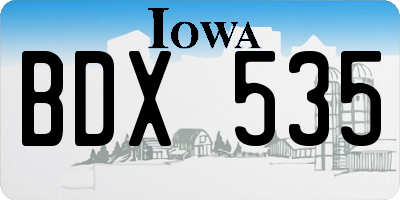 IA license plate BDX535
