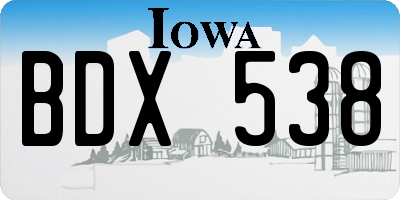 IA license plate BDX538