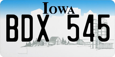 IA license plate BDX545