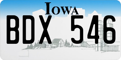 IA license plate BDX546