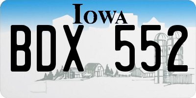 IA license plate BDX552