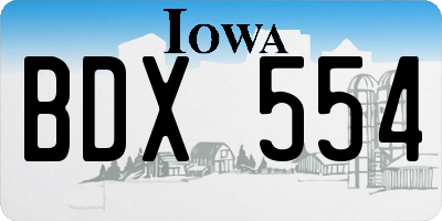 IA license plate BDX554