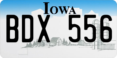 IA license plate BDX556
