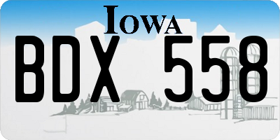 IA license plate BDX558