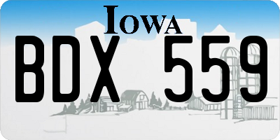 IA license plate BDX559