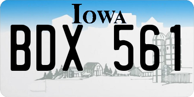 IA license plate BDX561
