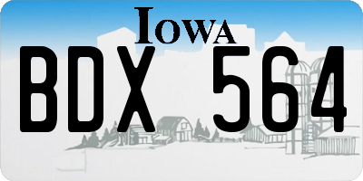 IA license plate BDX564