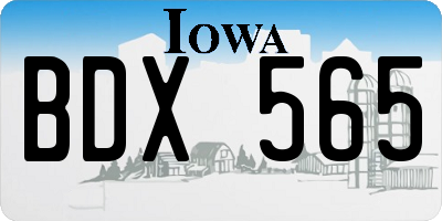 IA license plate BDX565
