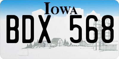 IA license plate BDX568