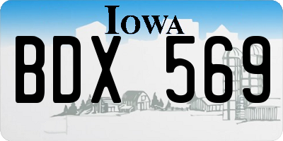 IA license plate BDX569