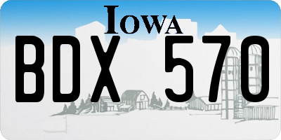 IA license plate BDX570