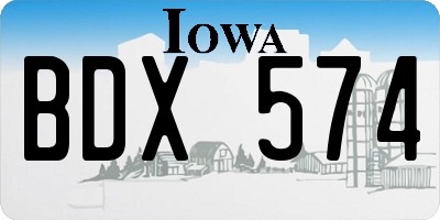 IA license plate BDX574