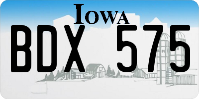 IA license plate BDX575