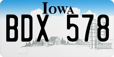 IA license plate BDX578