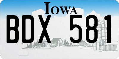 IA license plate BDX581