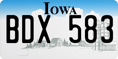 IA license plate BDX583