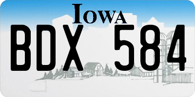 IA license plate BDX584